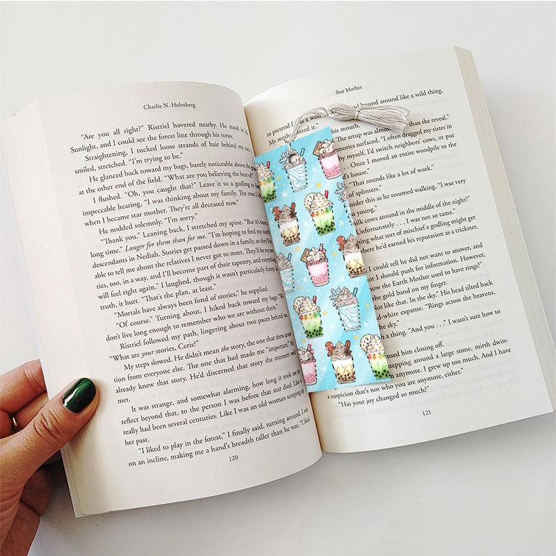 Holiday Boba Bookmark