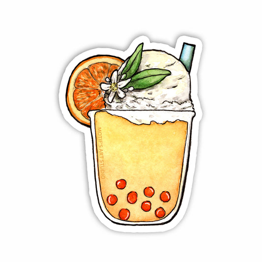 Orange Creamsicle Boba Sticker