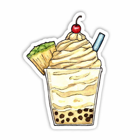 Pineapple Dole Whip Boba Sticker