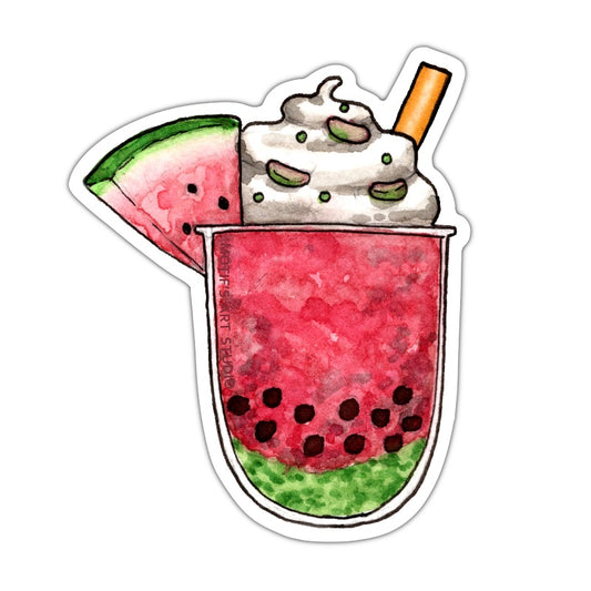 Watermelon Boba Sticker