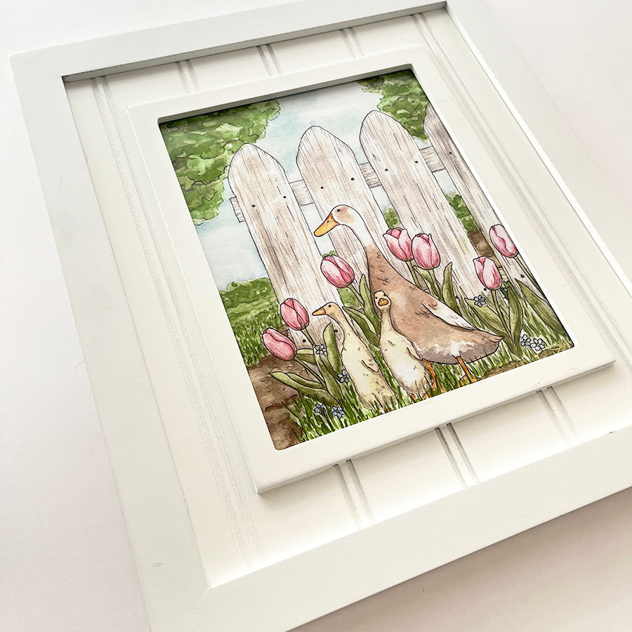 "Ducks on a Spring Day" Framed 8"x10" Art Print