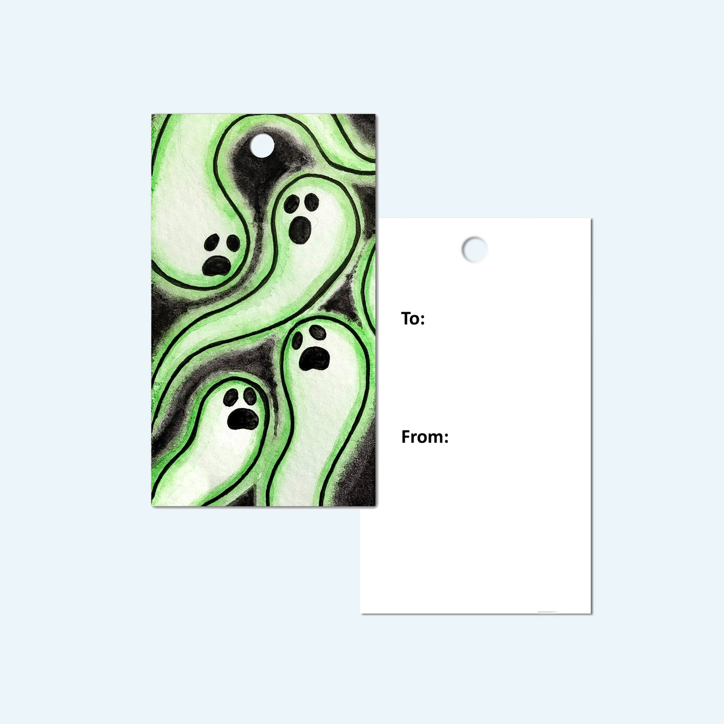 Spooky Ghosts Gift Tag, Set of 4