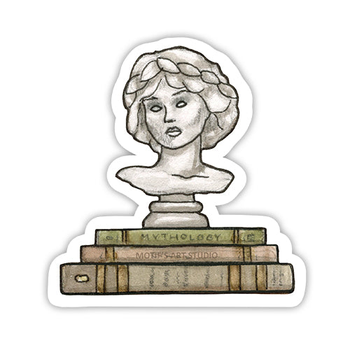Greek Goddess with Books Sticker