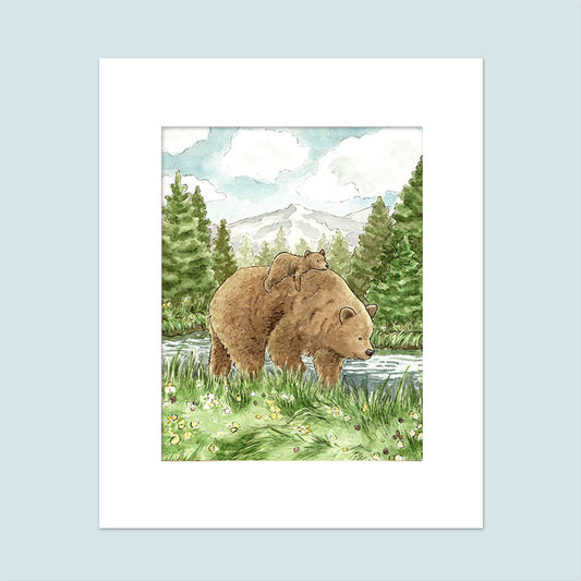 "Big Bear, Little Bear" Watercolor Painting