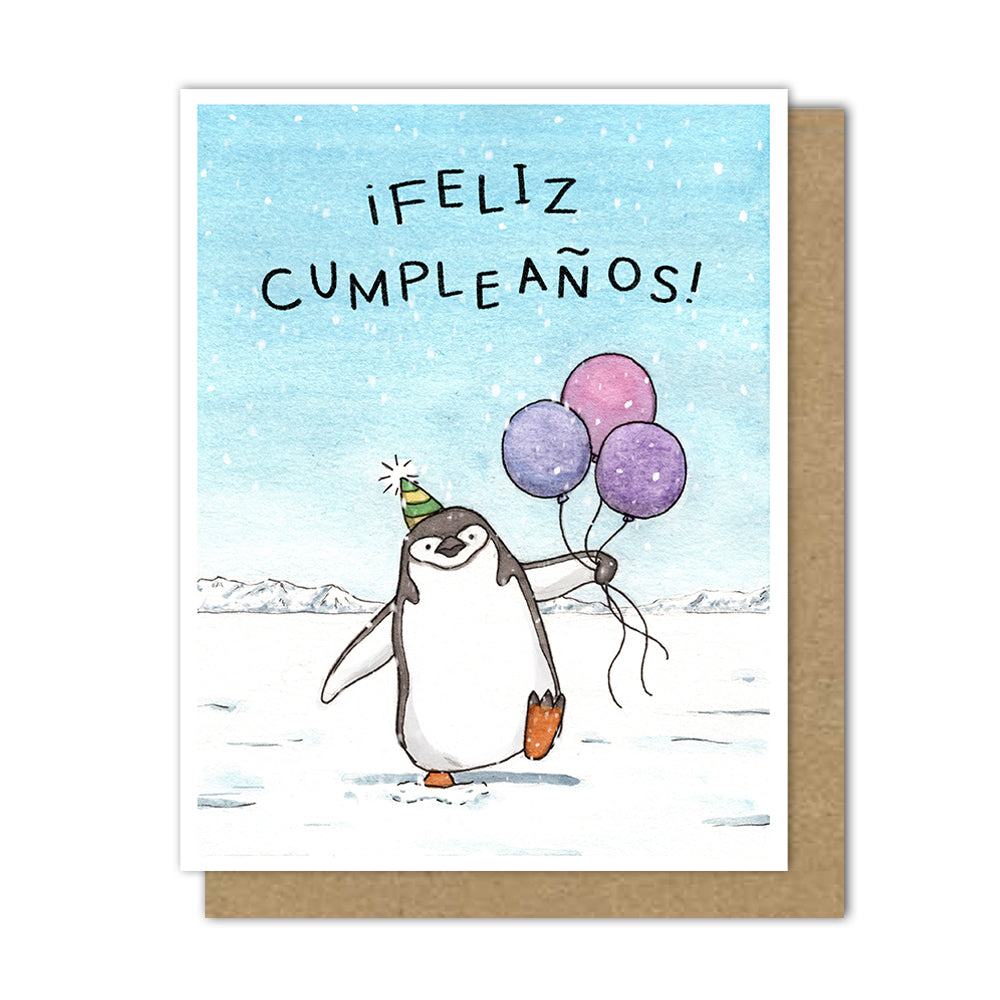 Penguin Birthday Card (English/Spanish)