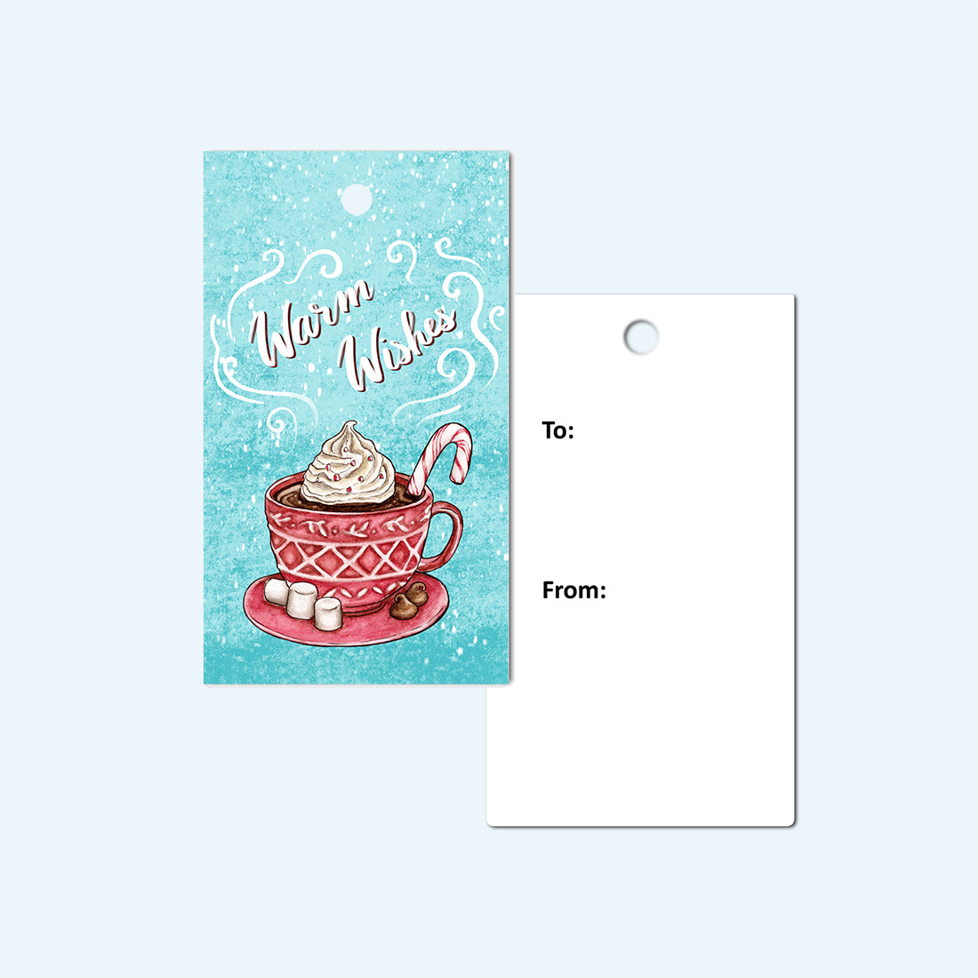 Peppermint Hot Chocolate Gift Tag, Set of 4