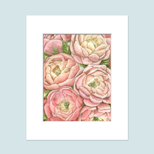 "Blooming Peonies" Watercolor Painting