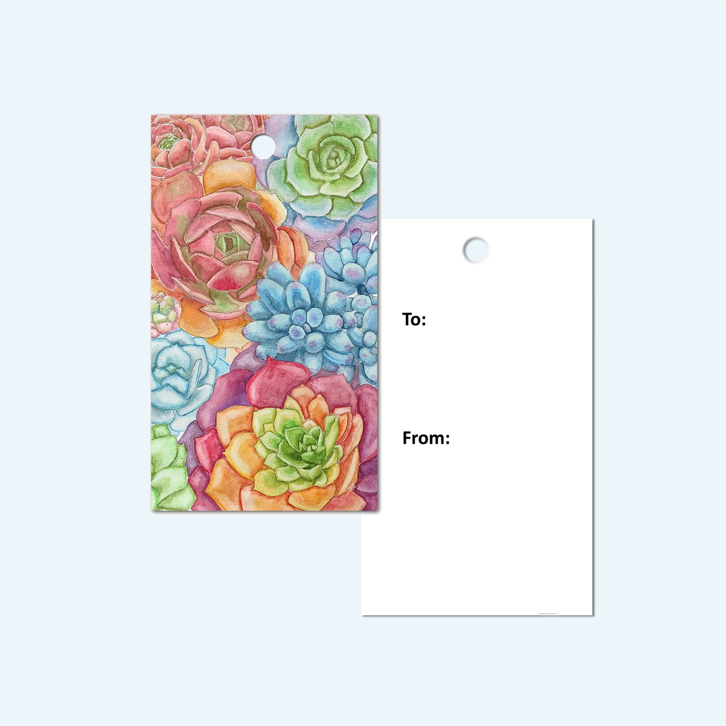 Succulents Gift Tag, Set of 4