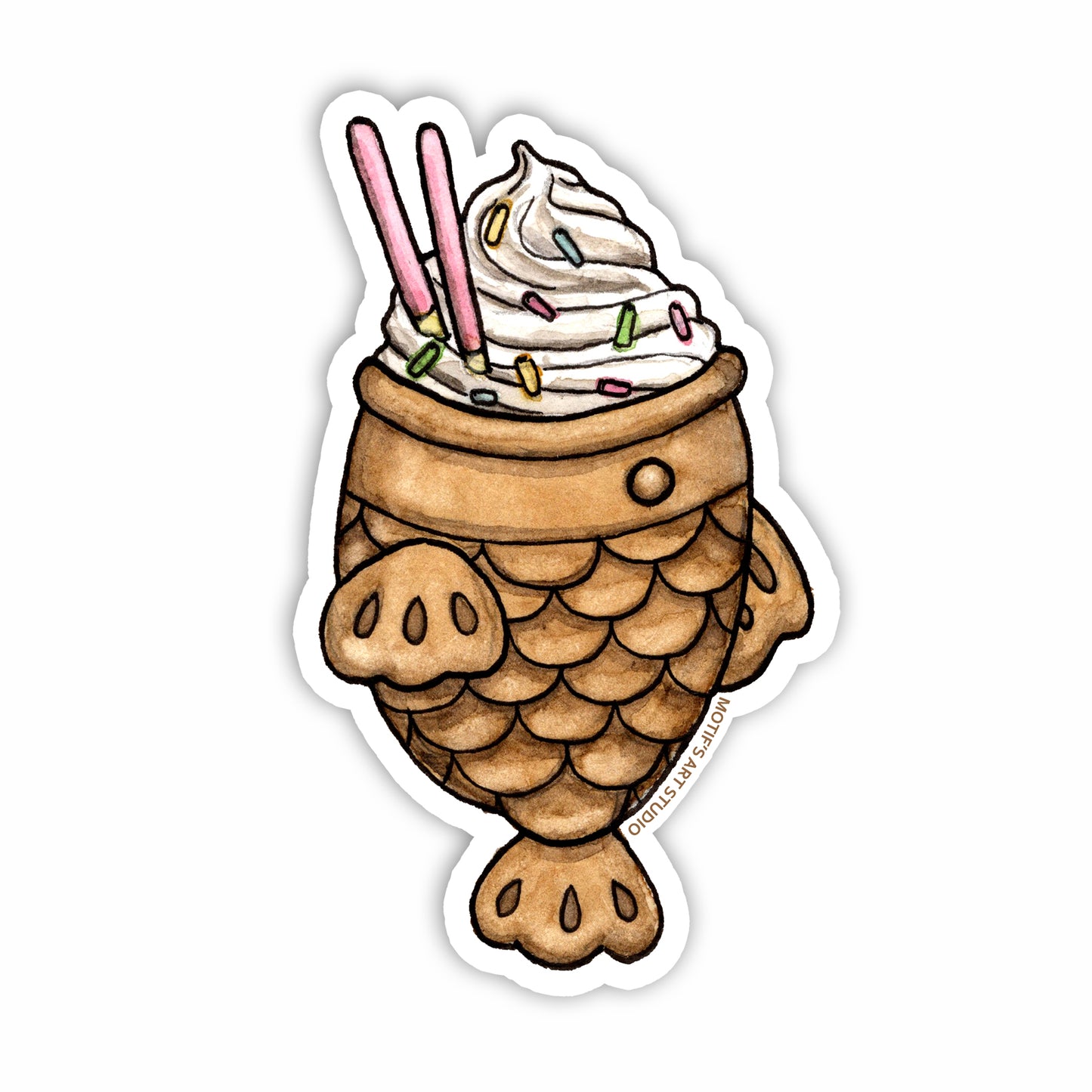 Vanilla Taiyaki Fish Cone Sticker