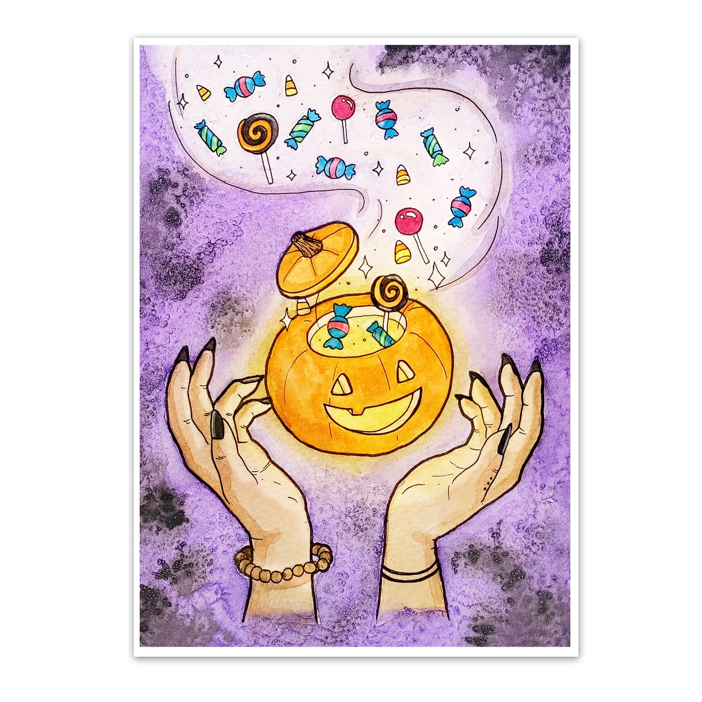 Trick or Treat Witch Art Print