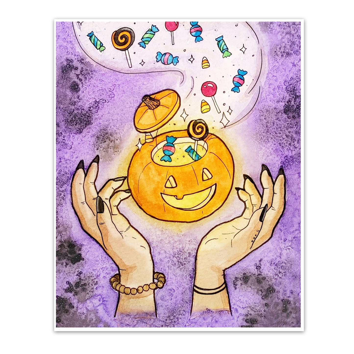 Trick or Treat Witch Art Print
