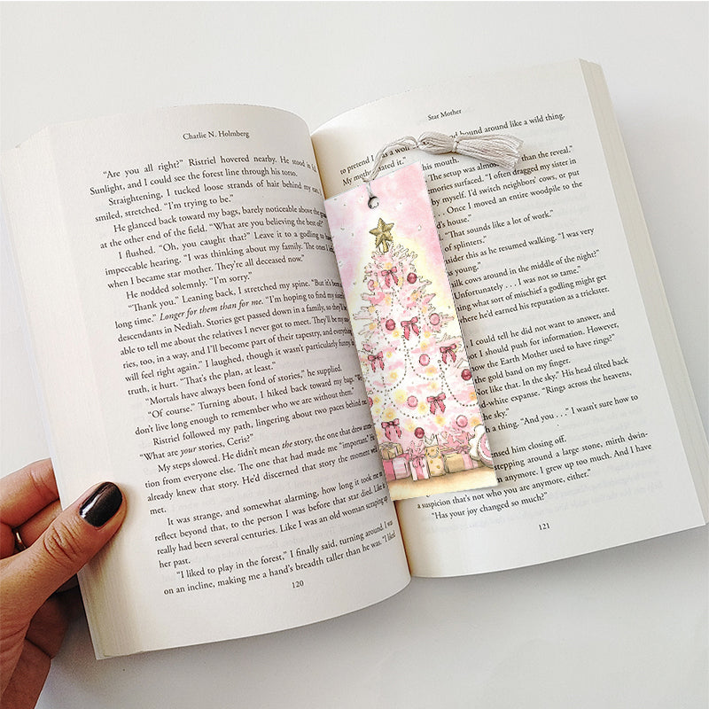 Pink Christmas Bookmark