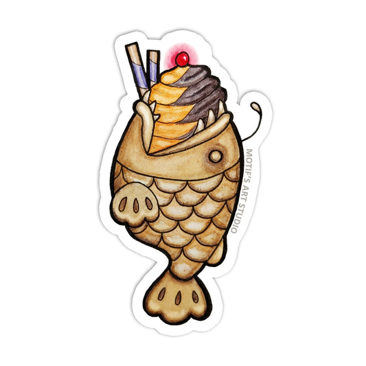 Taiyaki Angler Fish Cone Vinyl Sticker