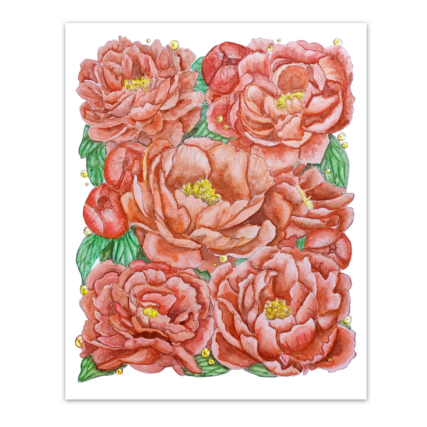 Ruby Peonies Art Print