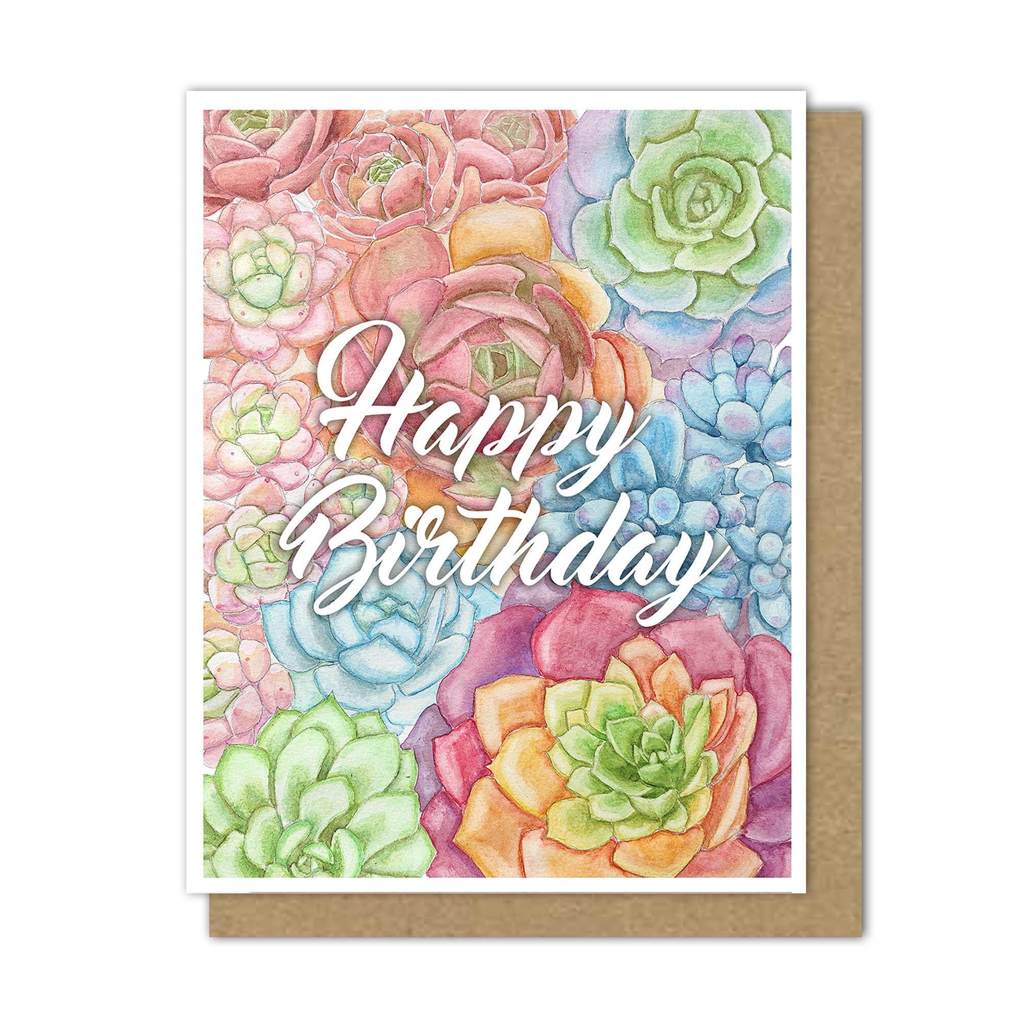 succulent birthday card Happy Birthday Succulent Cards – Motif's Art Studio