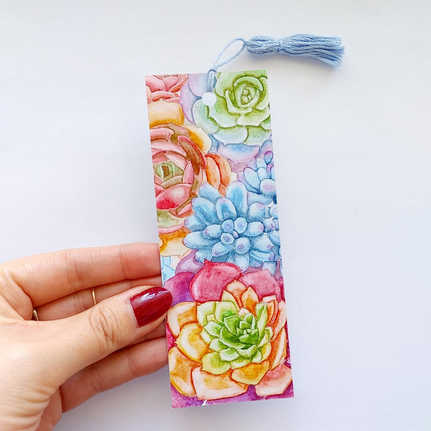 Blue Succulent Bookmark