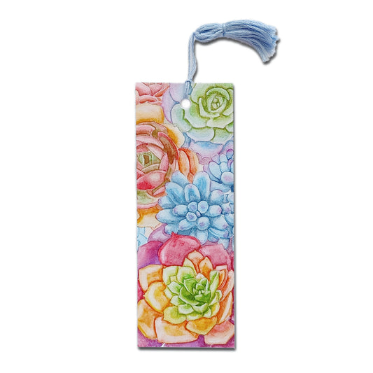 Blue Succulent Bookmark