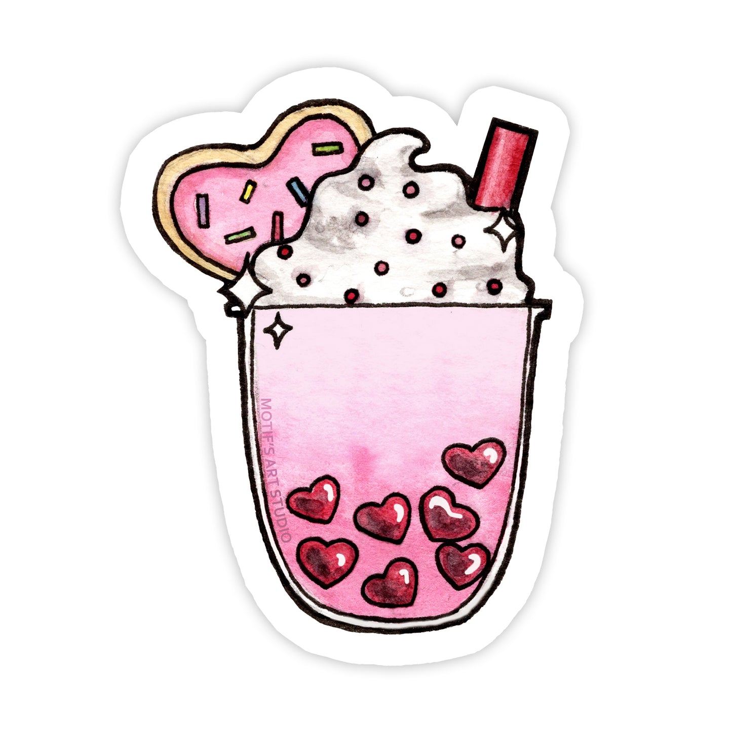 Valentine's Boba Love Sticker