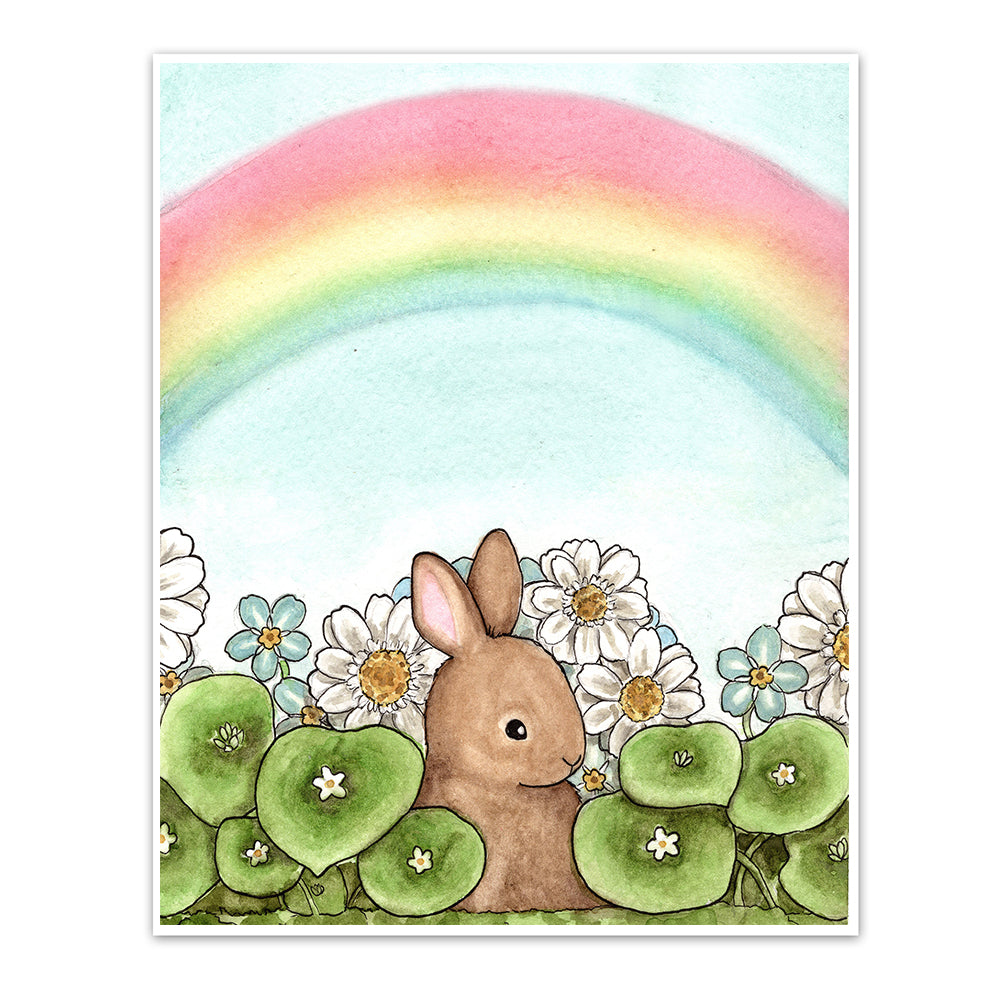 Rainbow Bunny Art Print