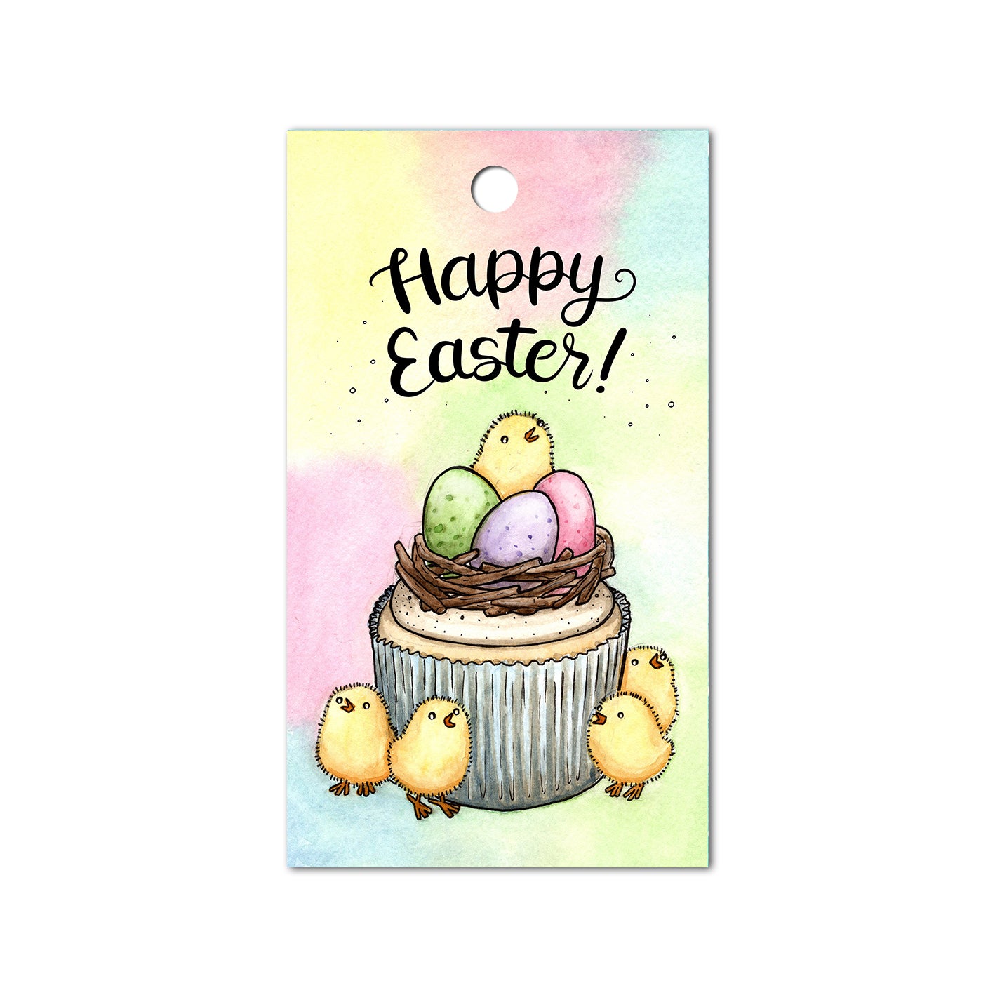 Easter Chick Cupcake Gift Tag, Set of 4
