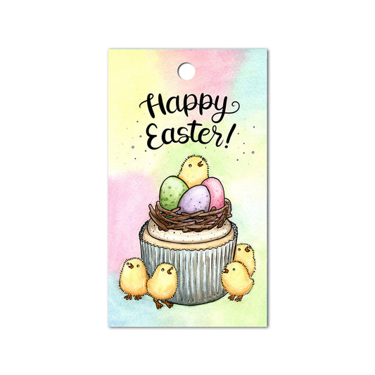 Easter Chick Cupcake Gift Tag, Set of 4