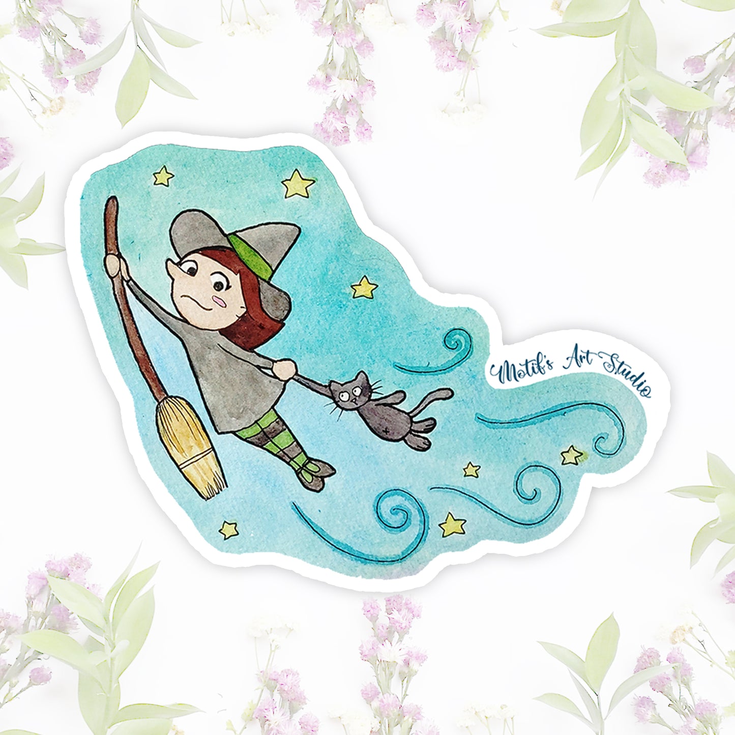 Flying Witch Vinyl Sticker
