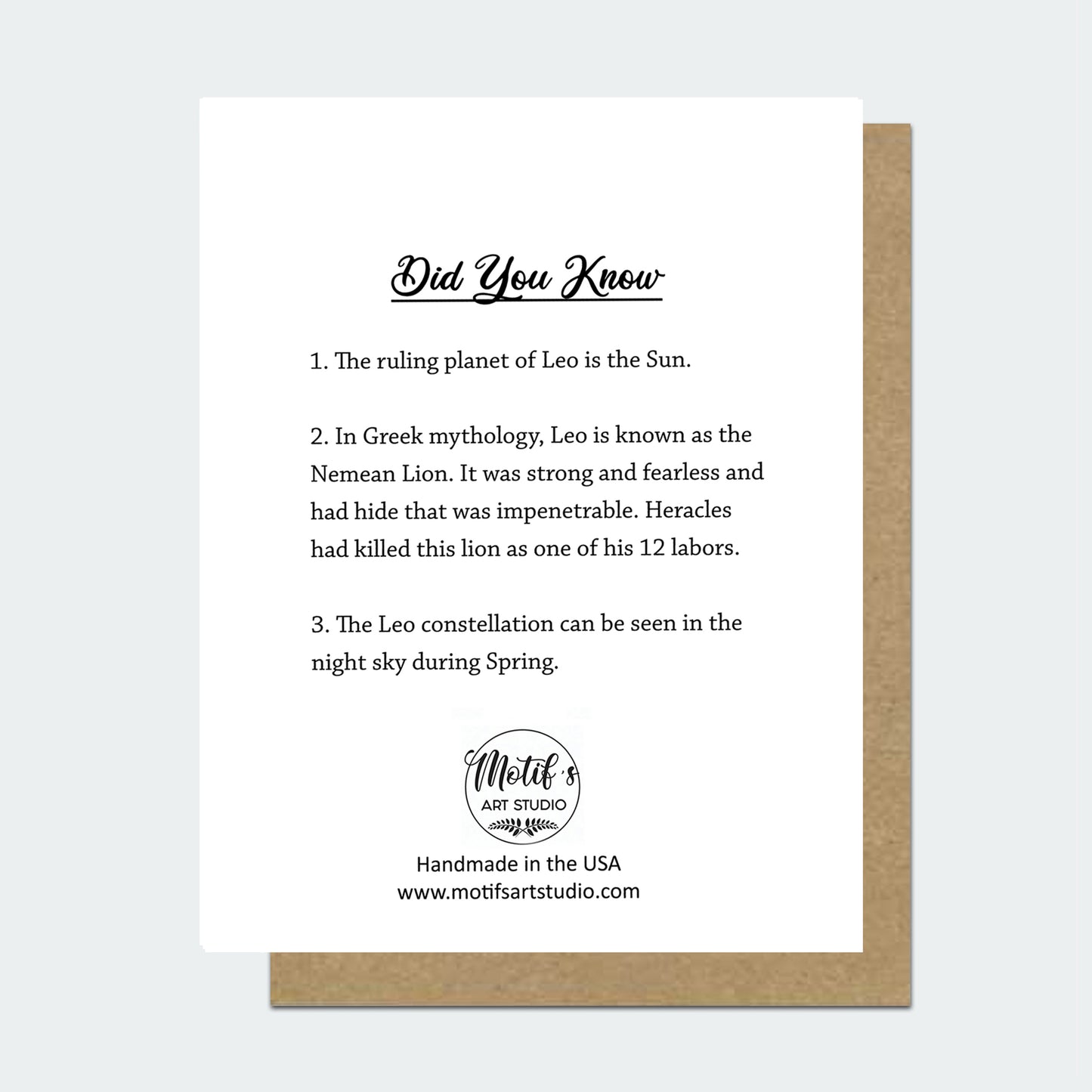 Leo Astrology Birthday Card