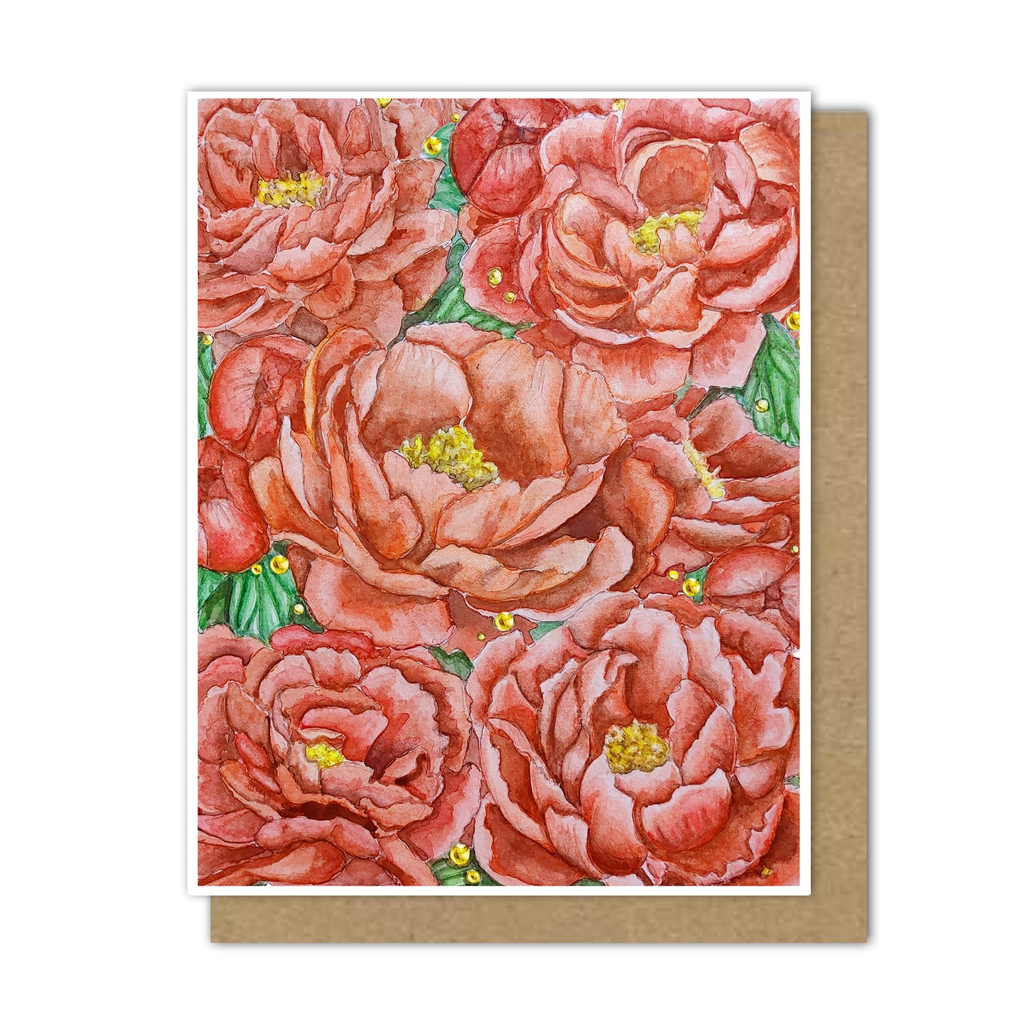Ruby Peonies Cards, Set of 6