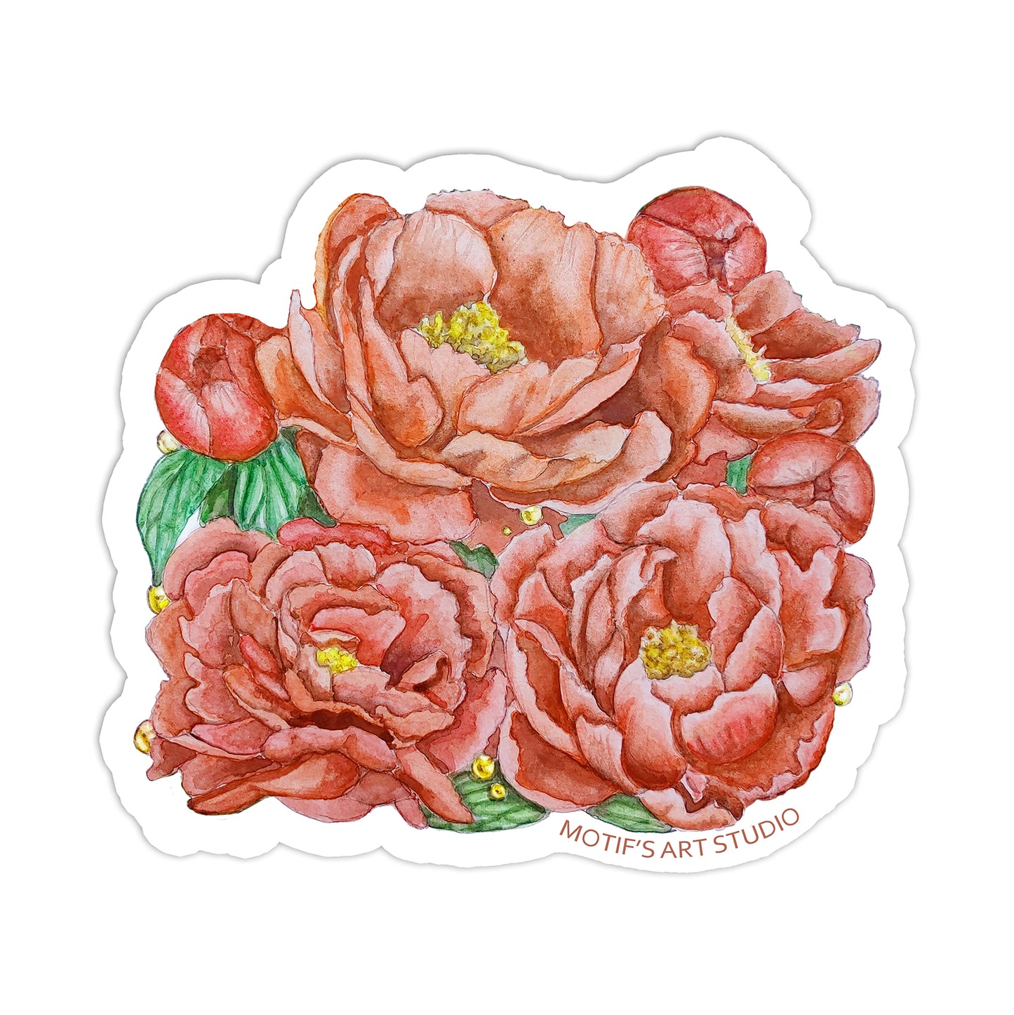 Ruby Peonies Sticker