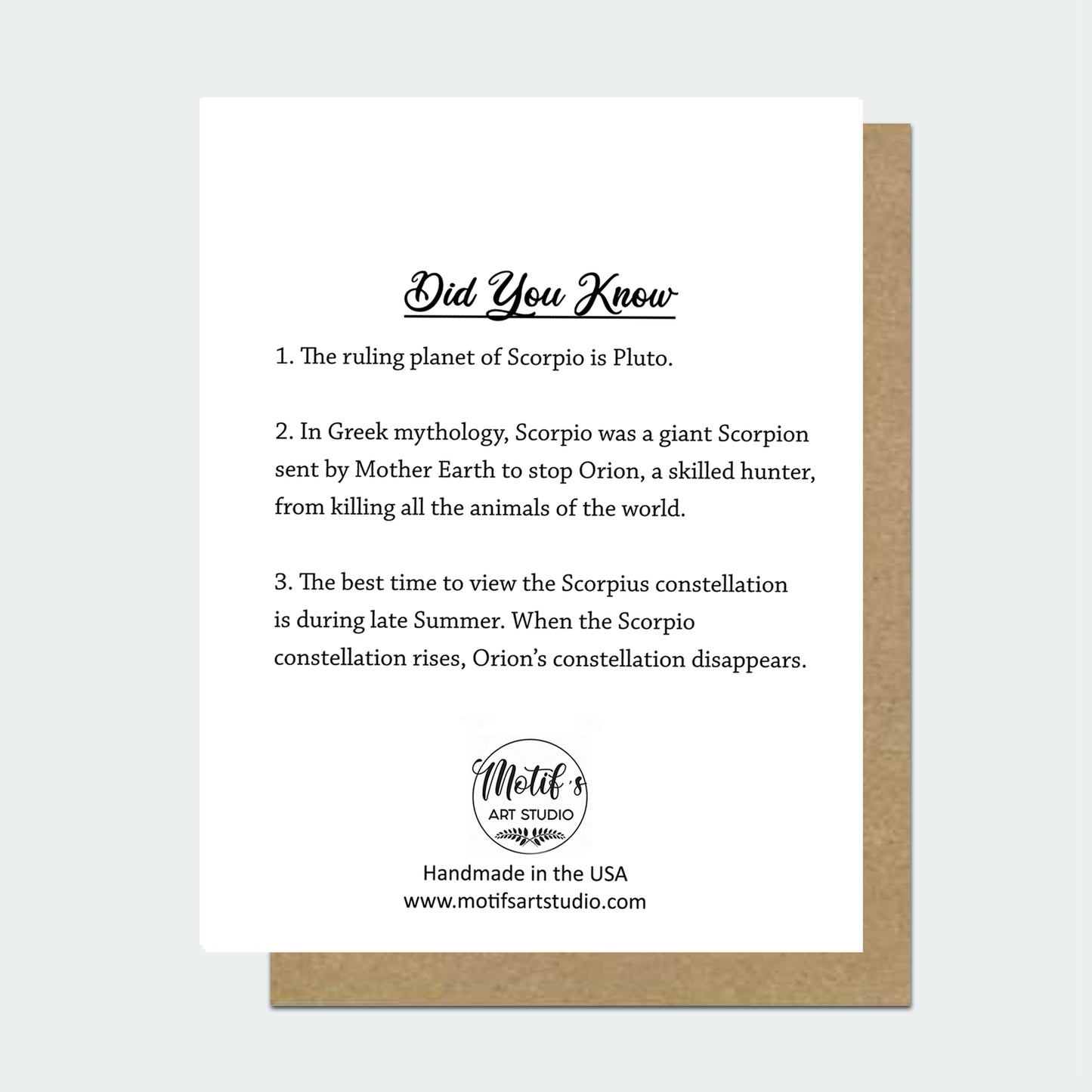 Scorpio Astrology Birthday Card