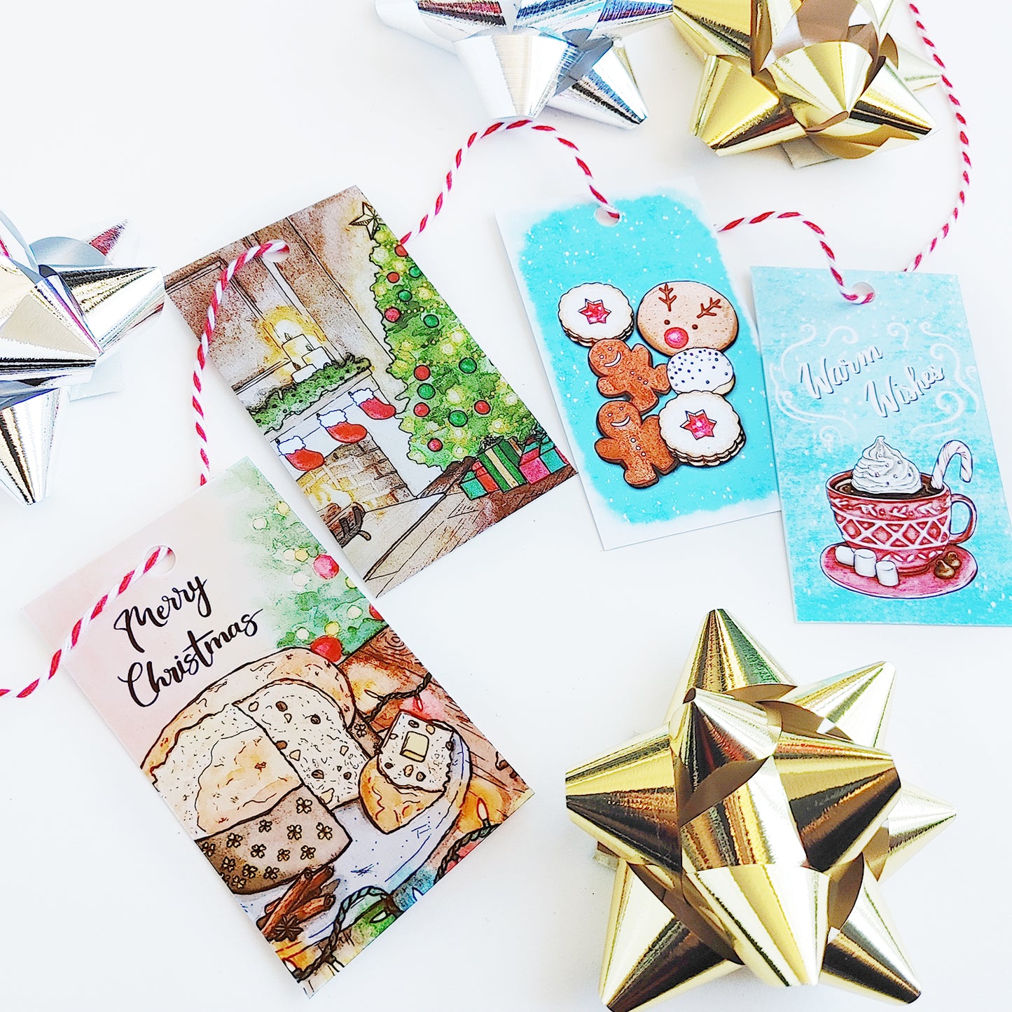 Christmas Tree Gift Tag, Set of 4