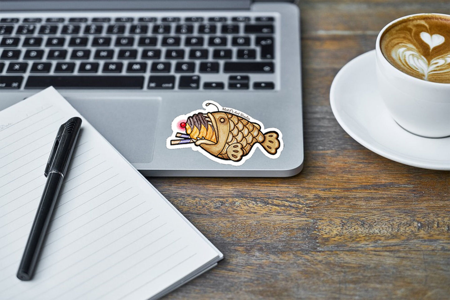 Taiyaki Angler Fish Cone Vinyl Sticker
