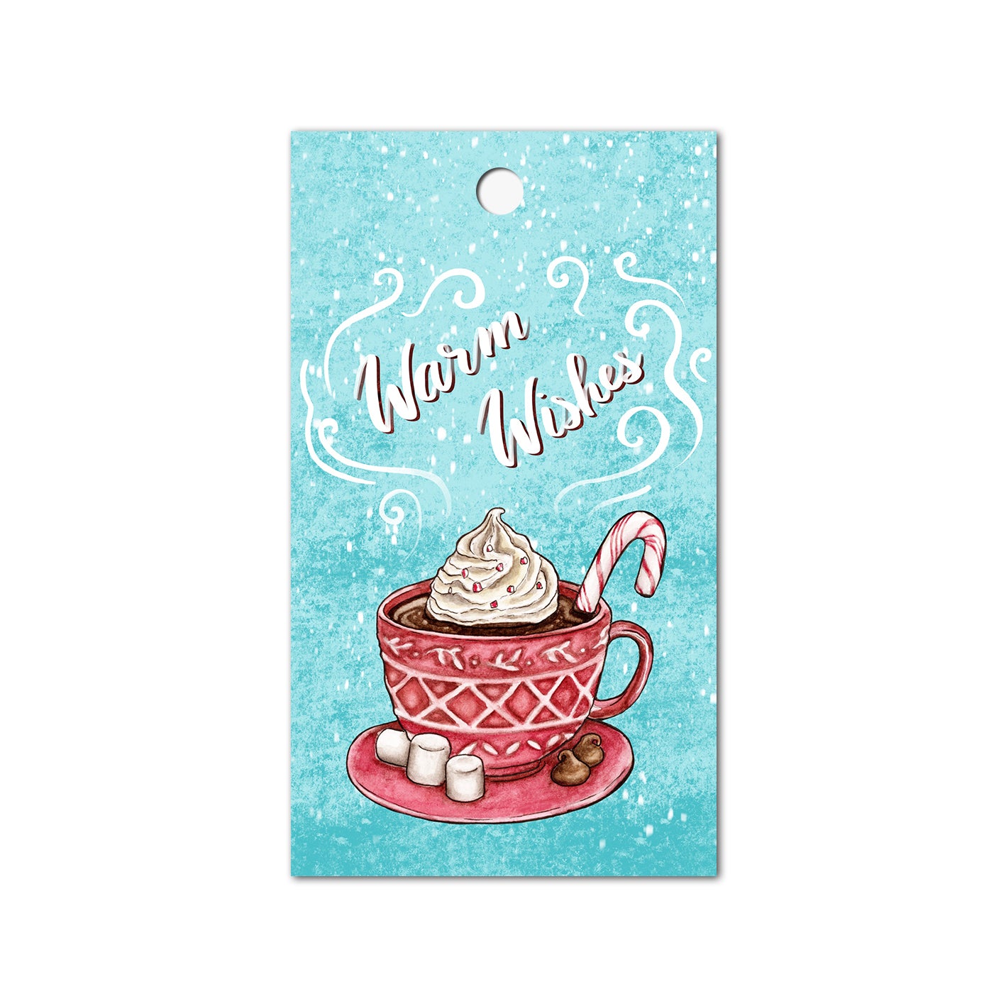 Peppermint Hot Chocolate Gift Tag, Set of 4