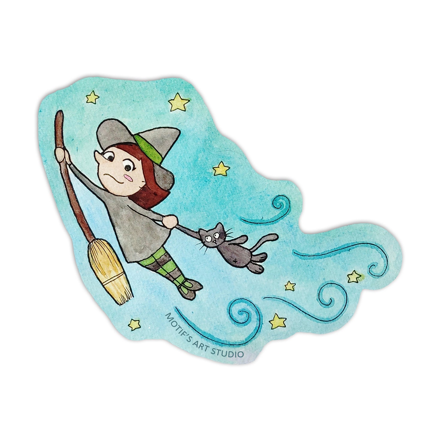 Flying Witch Vinyl Sticker