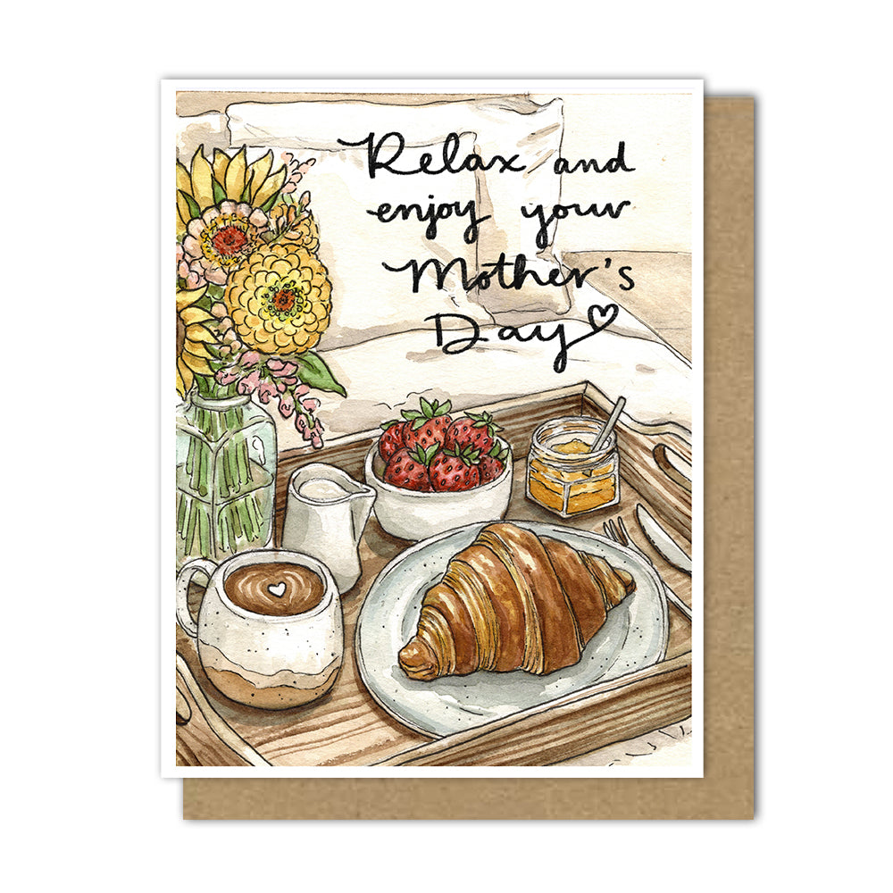 Breakfast in Bed Mother's Day Card (English/Spanish)