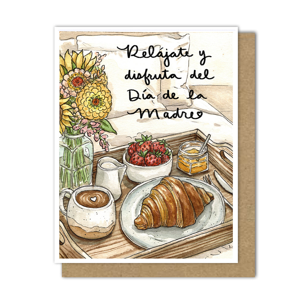 Breakfast in Bed Mother's Day Card (English/Spanish)