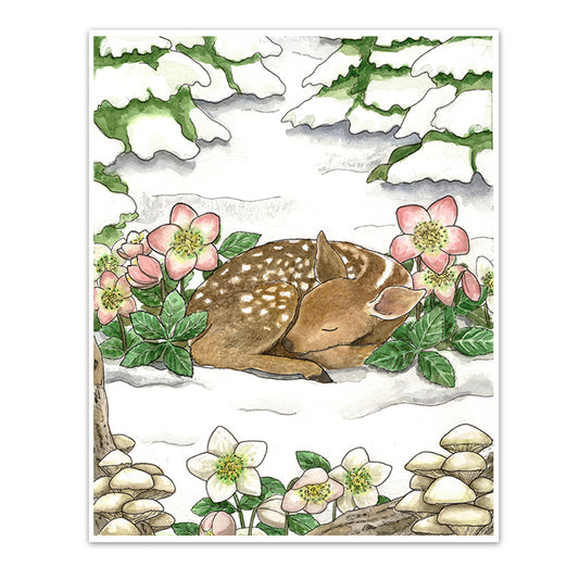 Sleeping Fawn Art Print