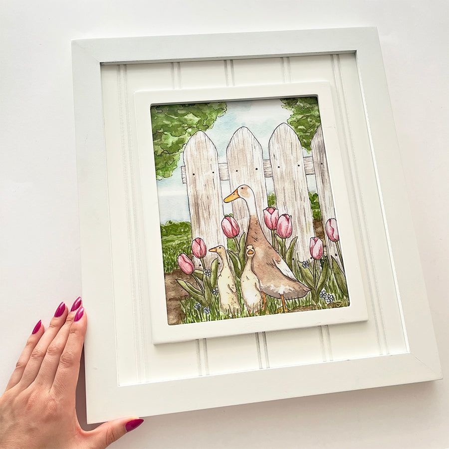 "Ducks on a Spring Day" Framed 8"x10" Art Print
