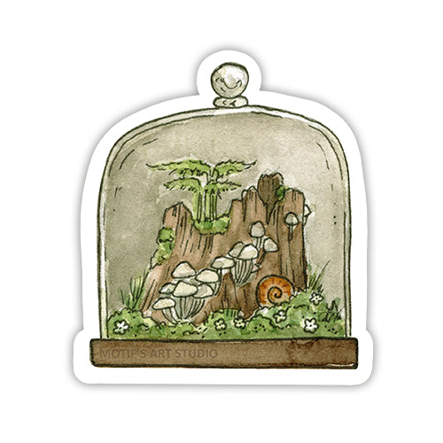 Tree Stump Terrarium Sticker