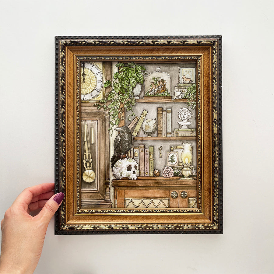 "Library of Oddities" Framed 8"x10" Art Print
