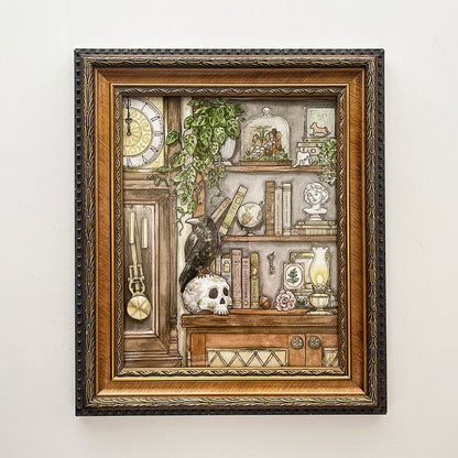 "Library of Oddities" Framed 8"x10" Art Print