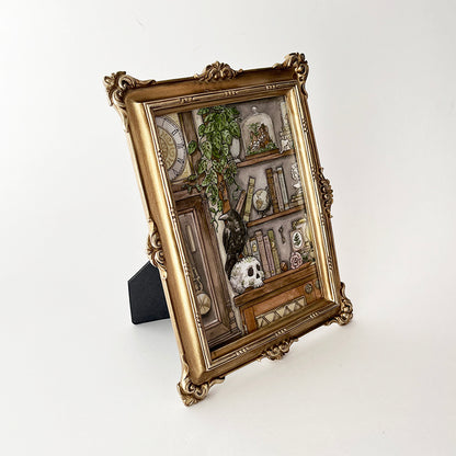 "Library of Oddities" Framed 5"x7" Art Print