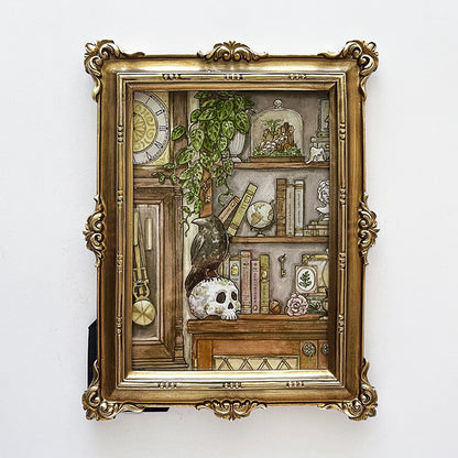 "Library of Oddities" Framed 5"x7" Art Print