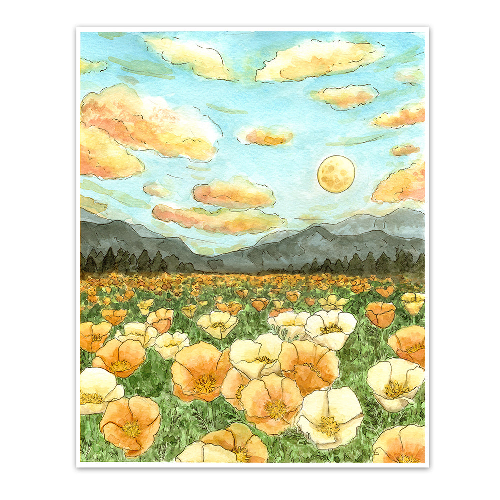 Poppy Moon Art Print