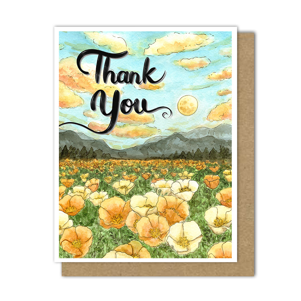 Poppy Moon "Thank You" Cards, Set of 6