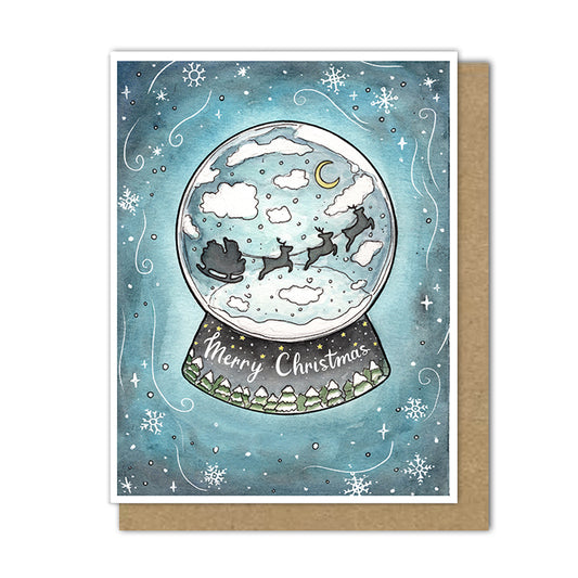 Santa Snow Globe Card (English/Spanish)