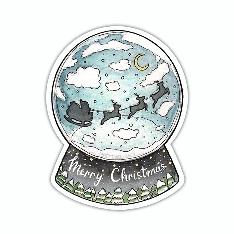 Santa Snow Globe Sticker