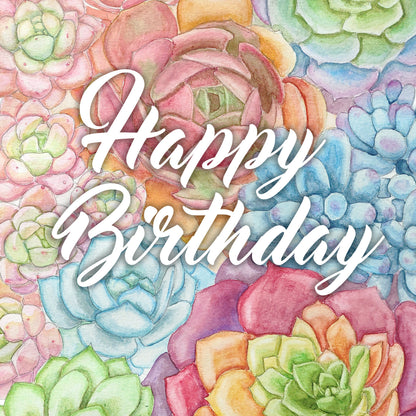 happy birthday succulent Happy Birthday Succulent Cards – Motif's Art Studio