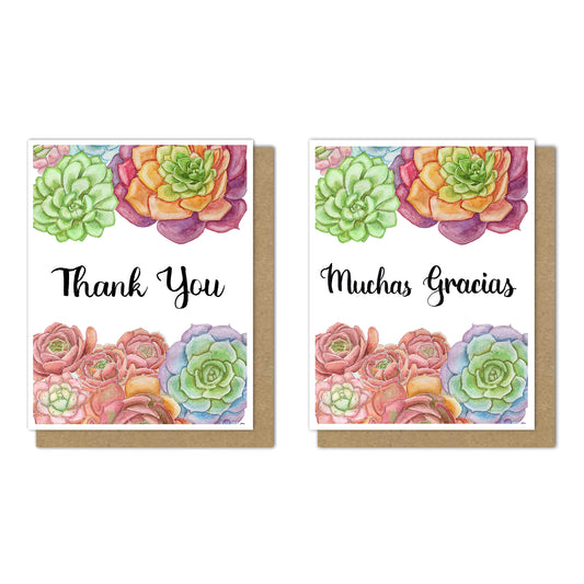 Thank You/Gracias Succulent Cards