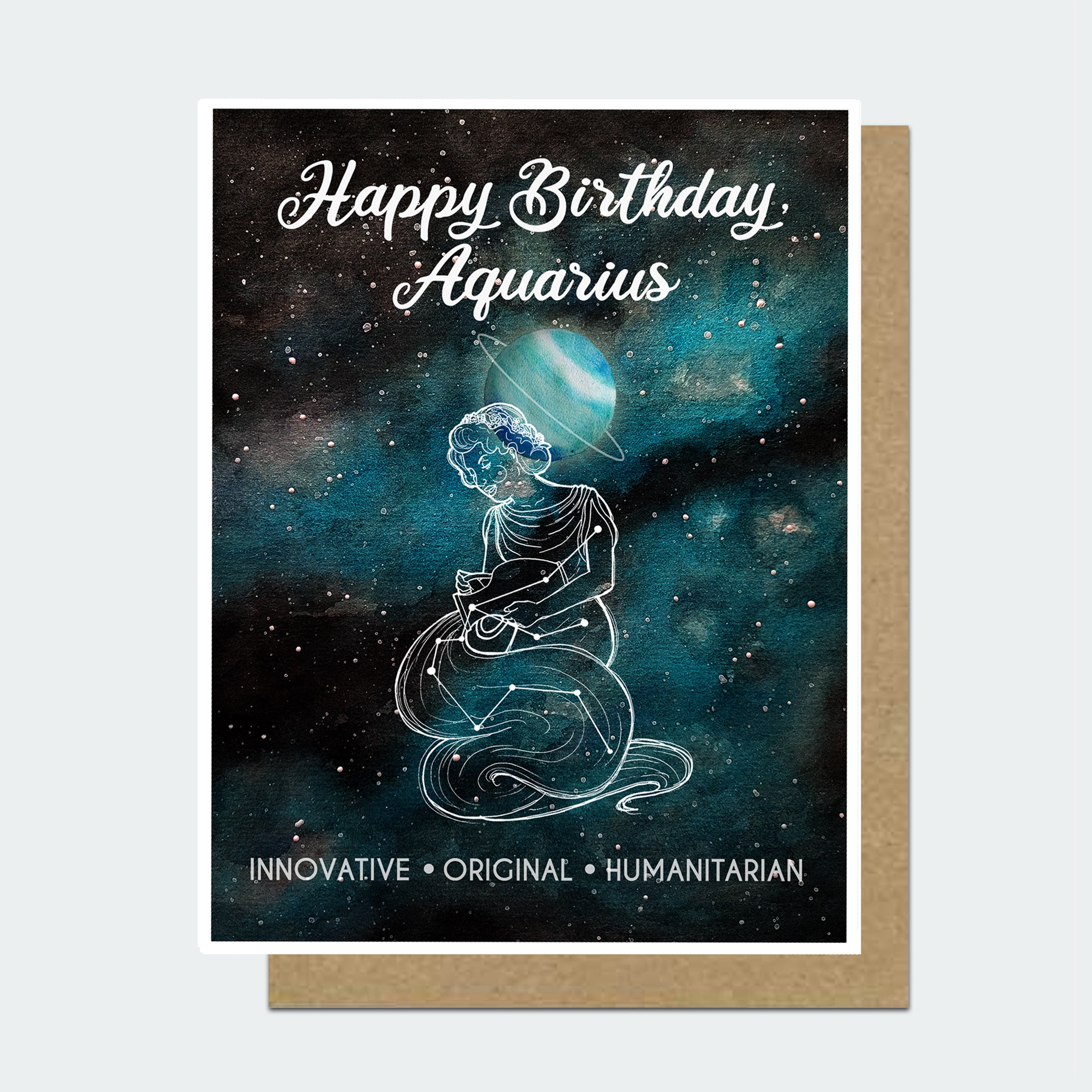 Aquarius Astrology Birthday Card Motif s Art Studio